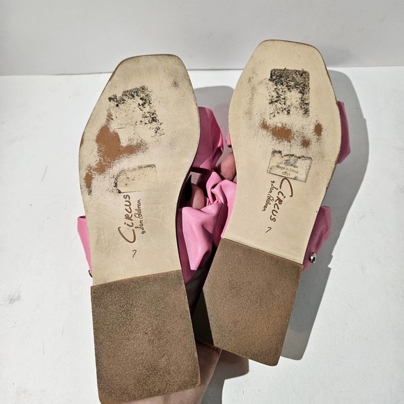 Circus Sam Edelman Iggy Stretch Ruched Slides Sandals 7 Pink Puffy Barbie - Picture 7 of 8